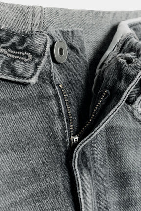 Folded waistband mid-waist jeans