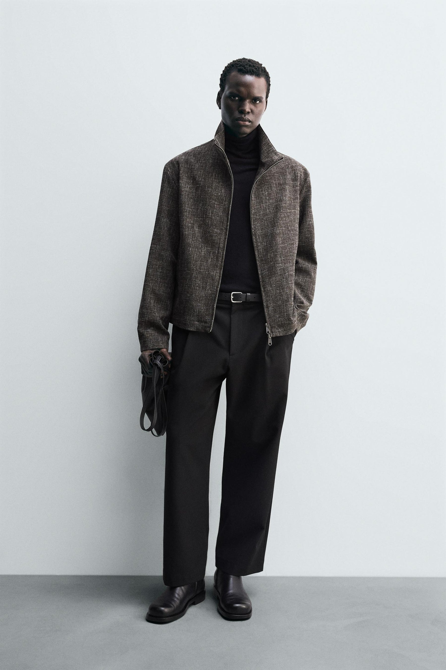 RELAXED FIT TEXTURED OVERSHIRT - Image 1