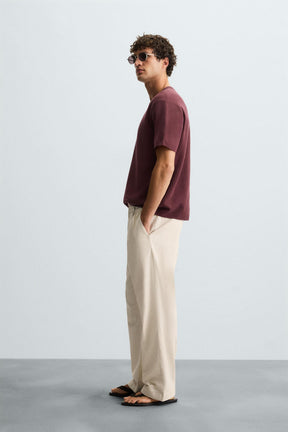 COTTON/LINEN PLEATED TROUSERS - Image 4