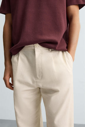 COTTON/LINEN PLEATED TROUSERS - Image 5