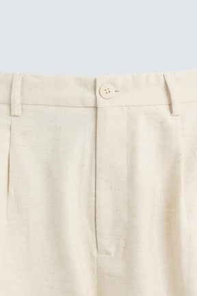 COTTON/LINEN PLEATED TROUSERS - Image 9