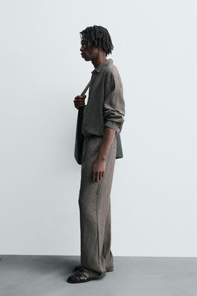 STRIPED FLOWING CREASED-EFFECT SHIRT - Image 4