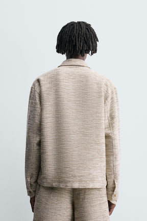 CONTRAST TEXTURED OVERSHIRT - Image 3
