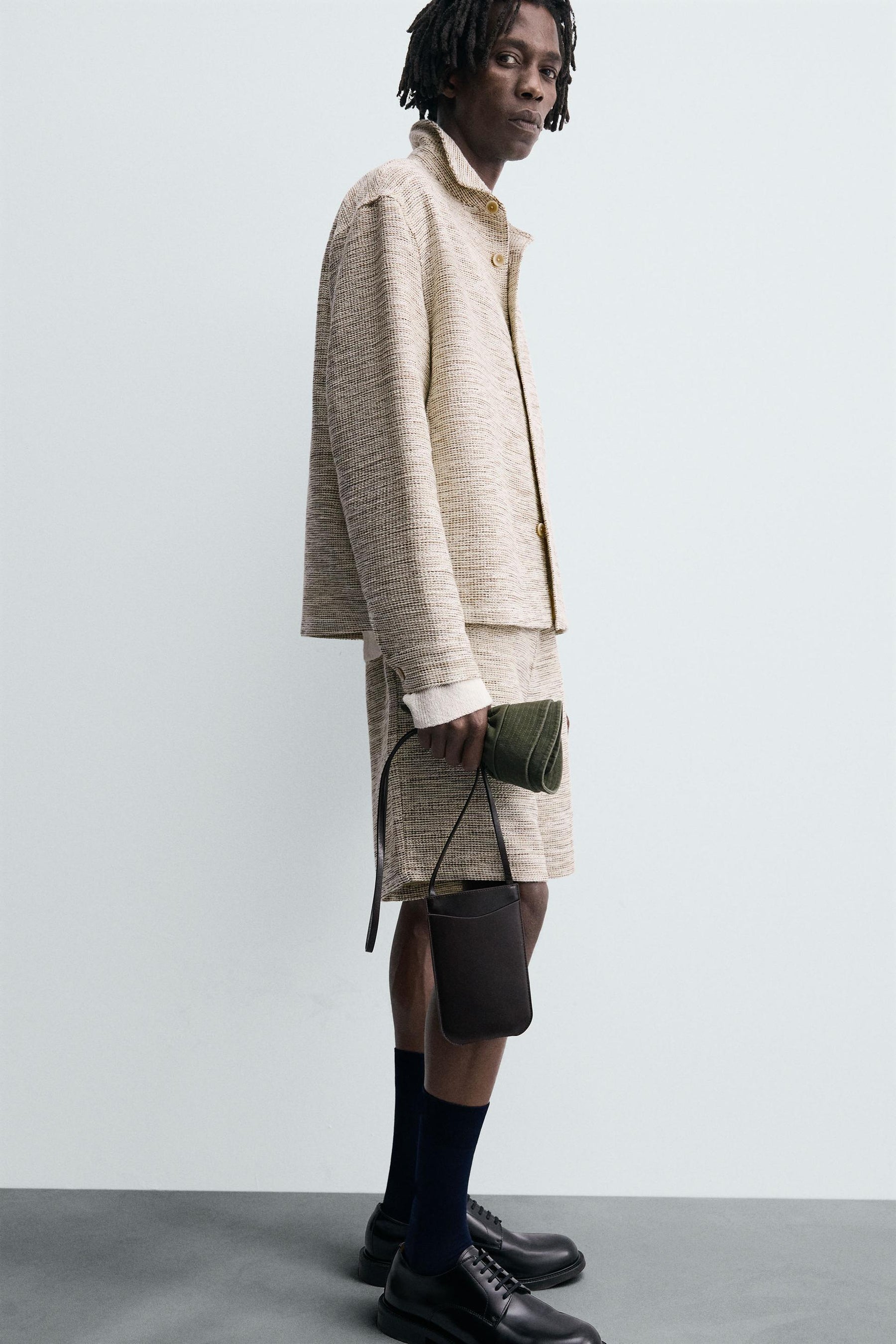 CONTRAST TEXTURED OVERSHIRT - Image 6