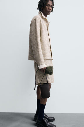 CONTRAST TEXTURED OVERSHIRT - Image 6