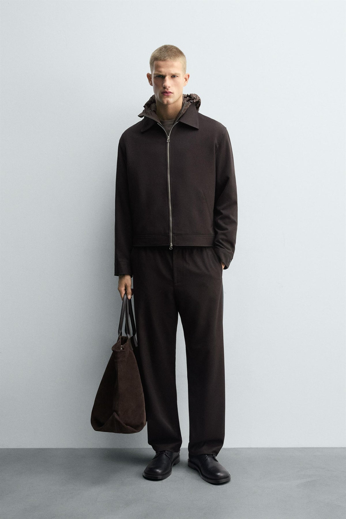 REGULAR FIT ZIP-UP OVERSHIRT - Image 1