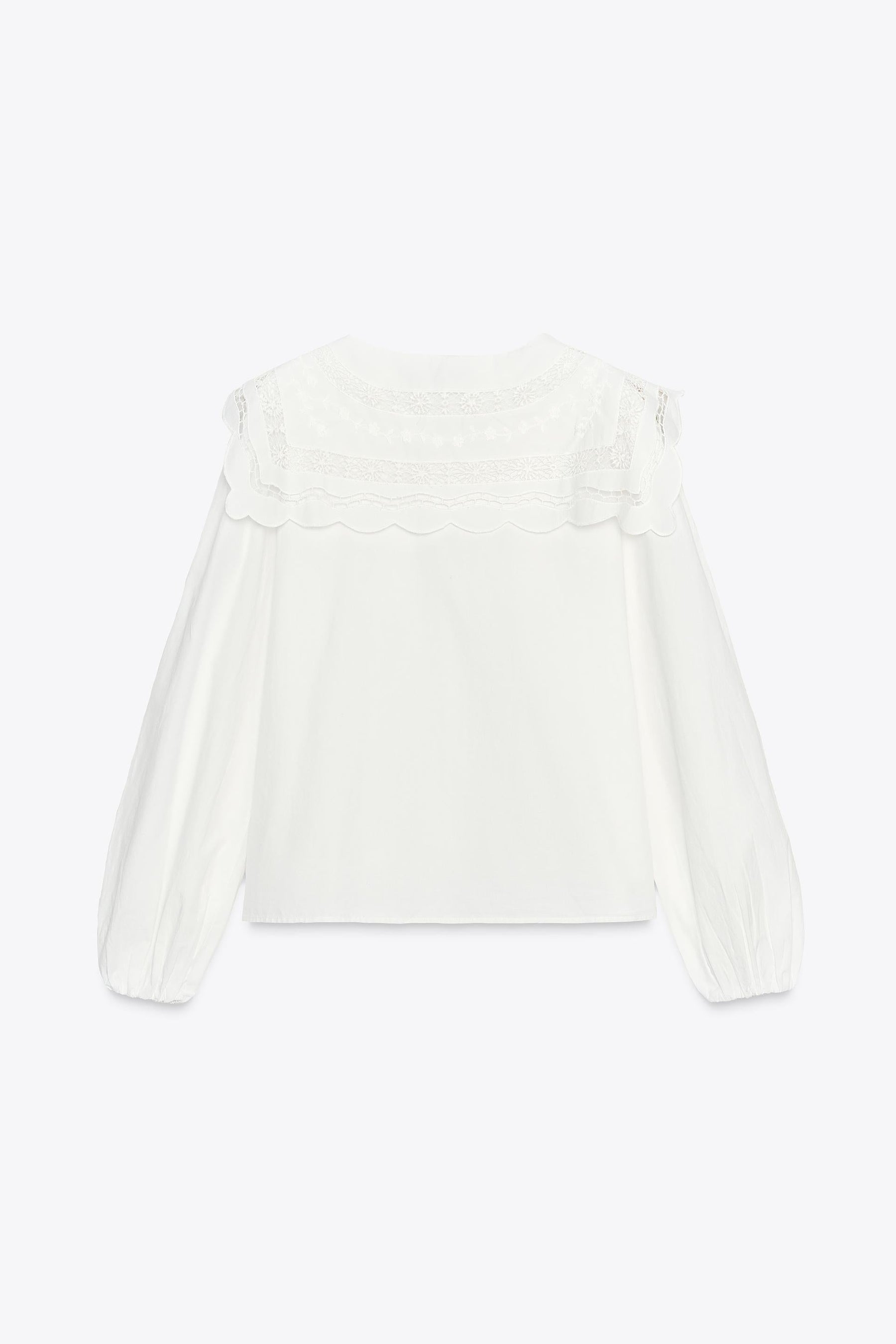 Embroidered Collar Poplin Shirt