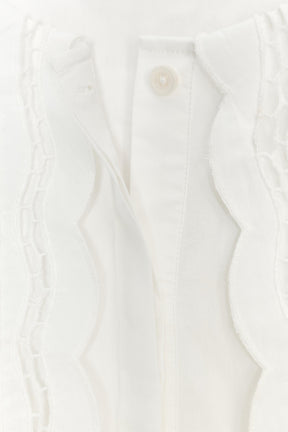 Embroidered Collar Poplin Shirt