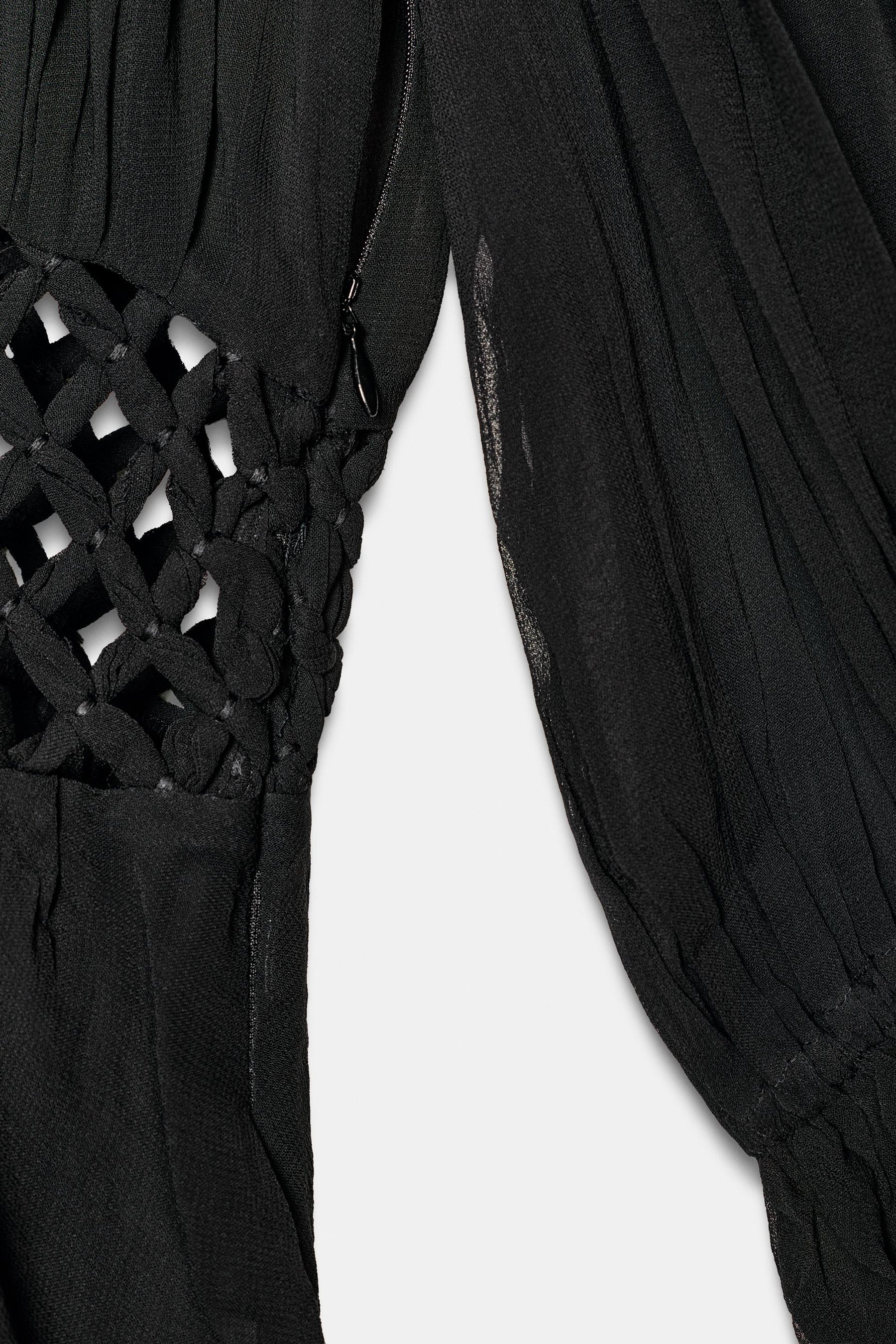 V-Neck Macramé Blouse