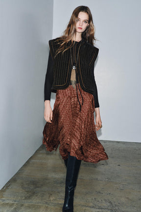 Velvet Quilted Waistcoat - Image 3