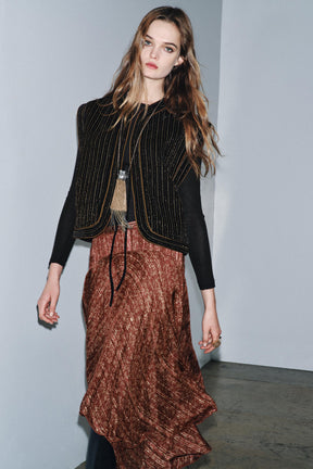 Velvet Quilted Waistcoat - Image 5