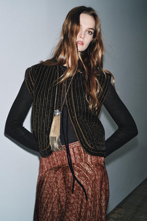 Velvet Quilted Waistcoat - Image 6