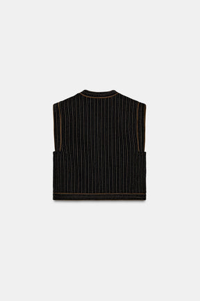 Velvet Quilted Waistcoat - Image 7