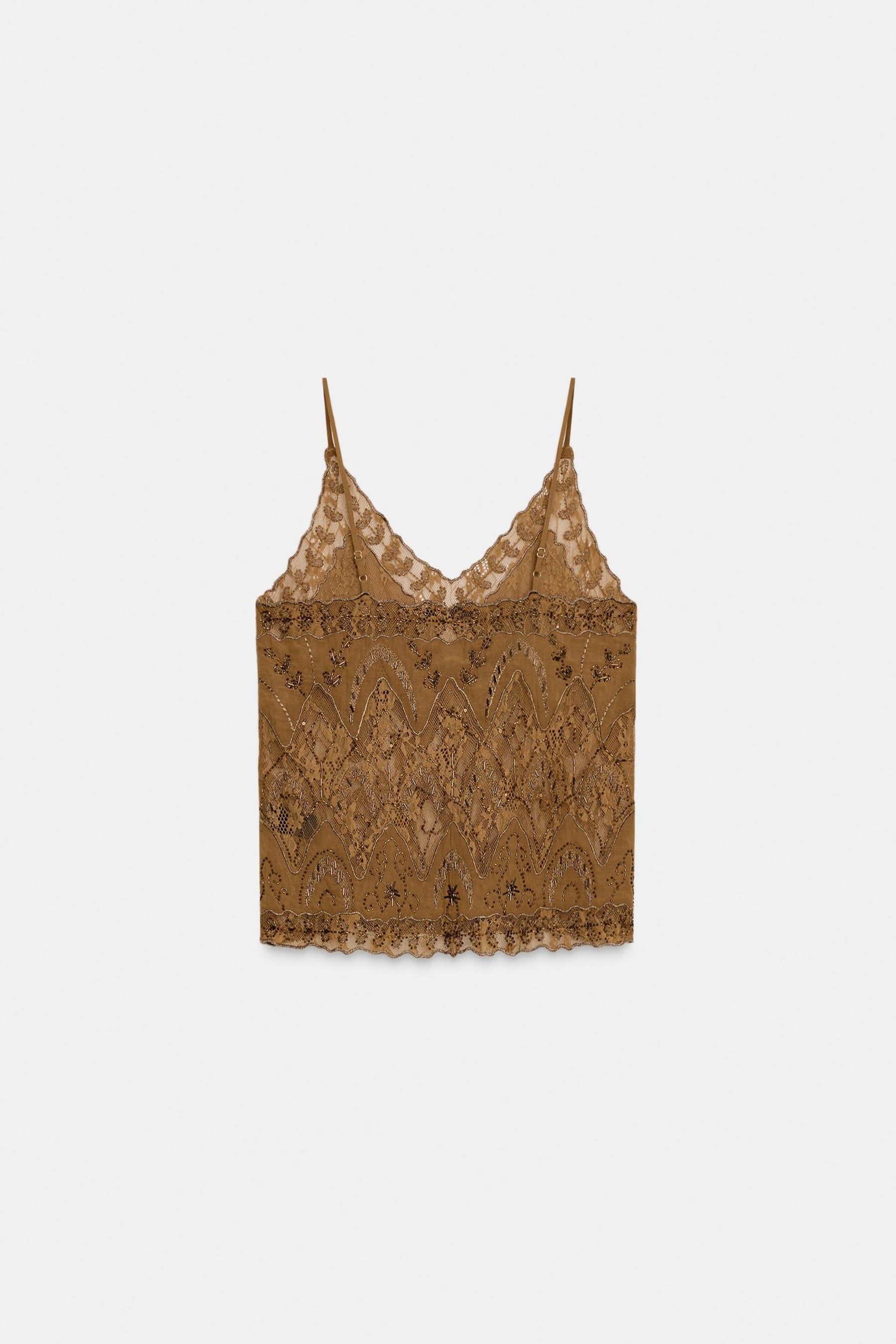 Besticktes, perlenbesetztes Modetop
