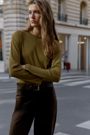RIBBED LONG SLEEVE SHIRT