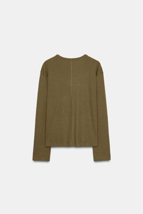 RIBBED LONG SLEEVE SHIRT