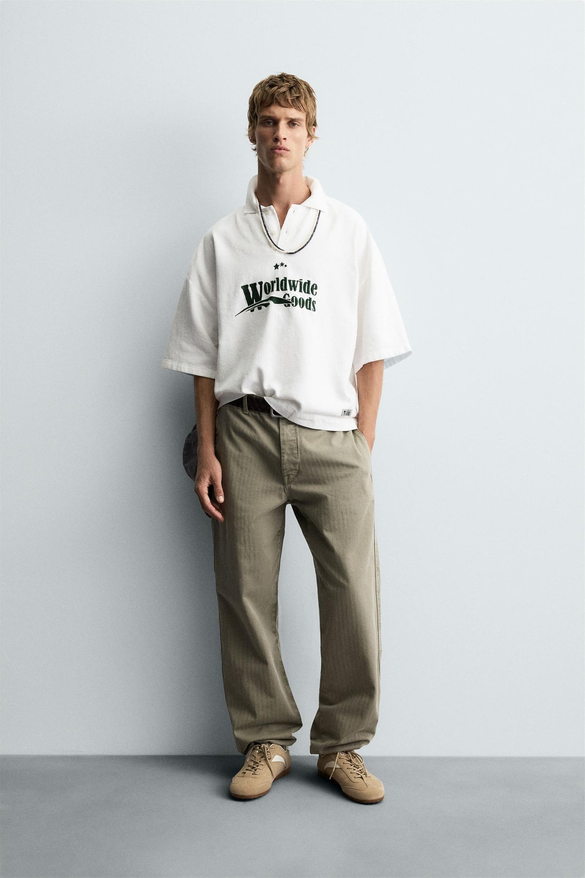 EMBROIDERED BOXY FIT POLO SHIRT - Image 1