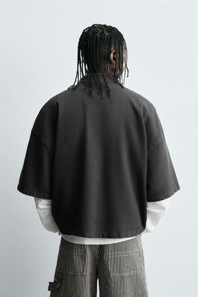 BOXY FIT EMBROIDERED POLO SHIRT - Image 3