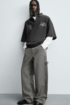 BOXY FIT EMBROIDERED POLO SHIRT - Image 6
