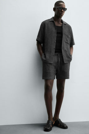 JACQUARD TEXTURED BERMUDA SHORTS - Image 6