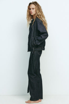 TRF DENIM JACKET WITH BELT - Image 2
