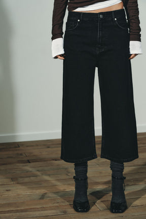 Mid-Waist Denim Bermuda Shorts