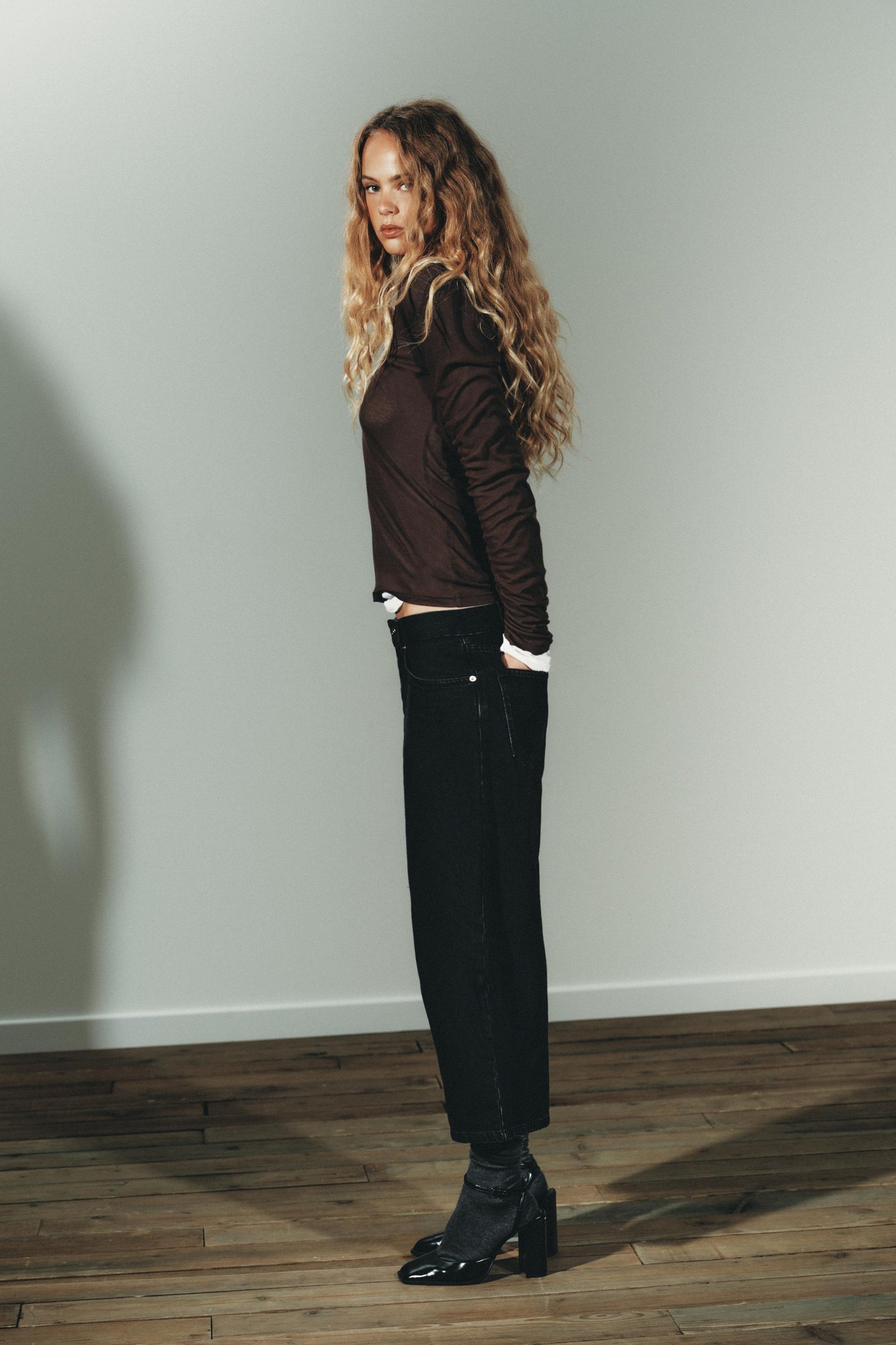 Mid-Waist Denim Bermuda Shorts