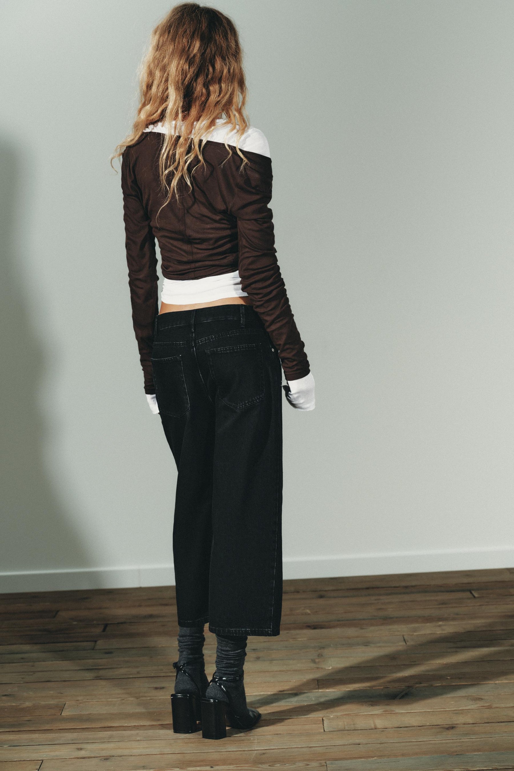 Mid-Waist Denim Bermuda Shorts