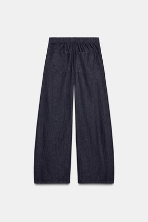 Pleated Denim Trousers