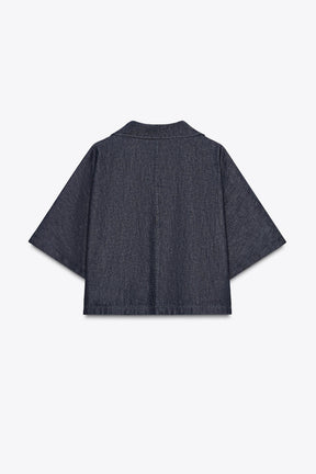 Denim shirt with collar
