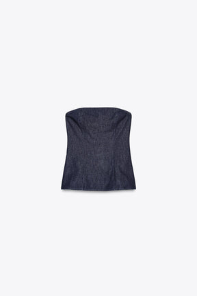 Denim Bandeau Top