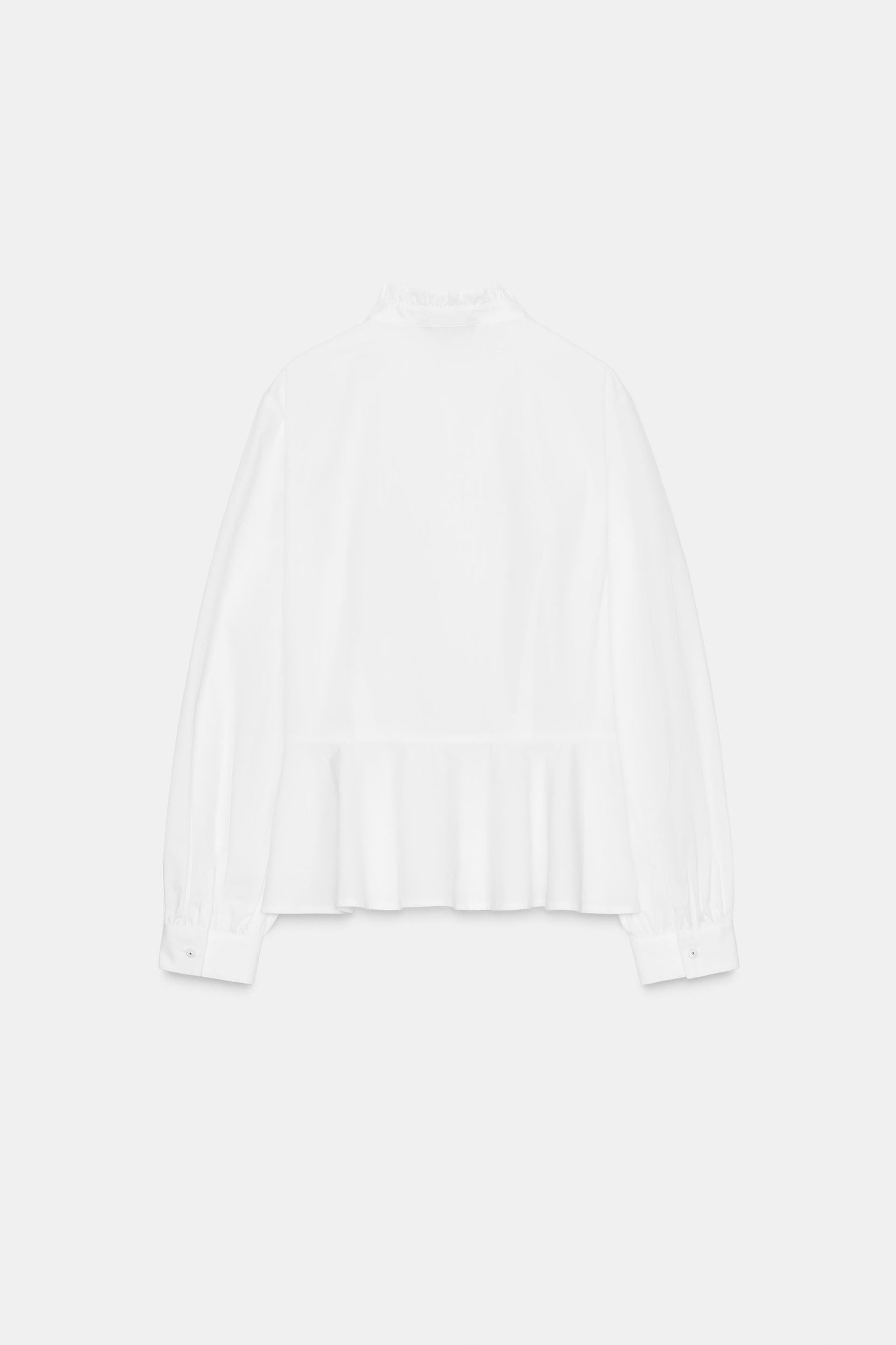 Peplum Poplin Bow Shirt