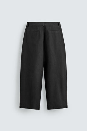 Pinstripe Pleated Trousers