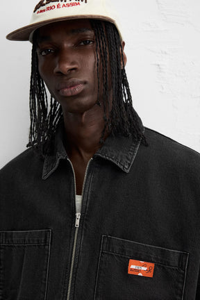 ZIP-UP DENIM POLO SHIRT - Image 5