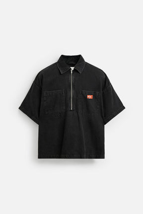 ZIP-UP DENIM POLO SHIRT - Image 6