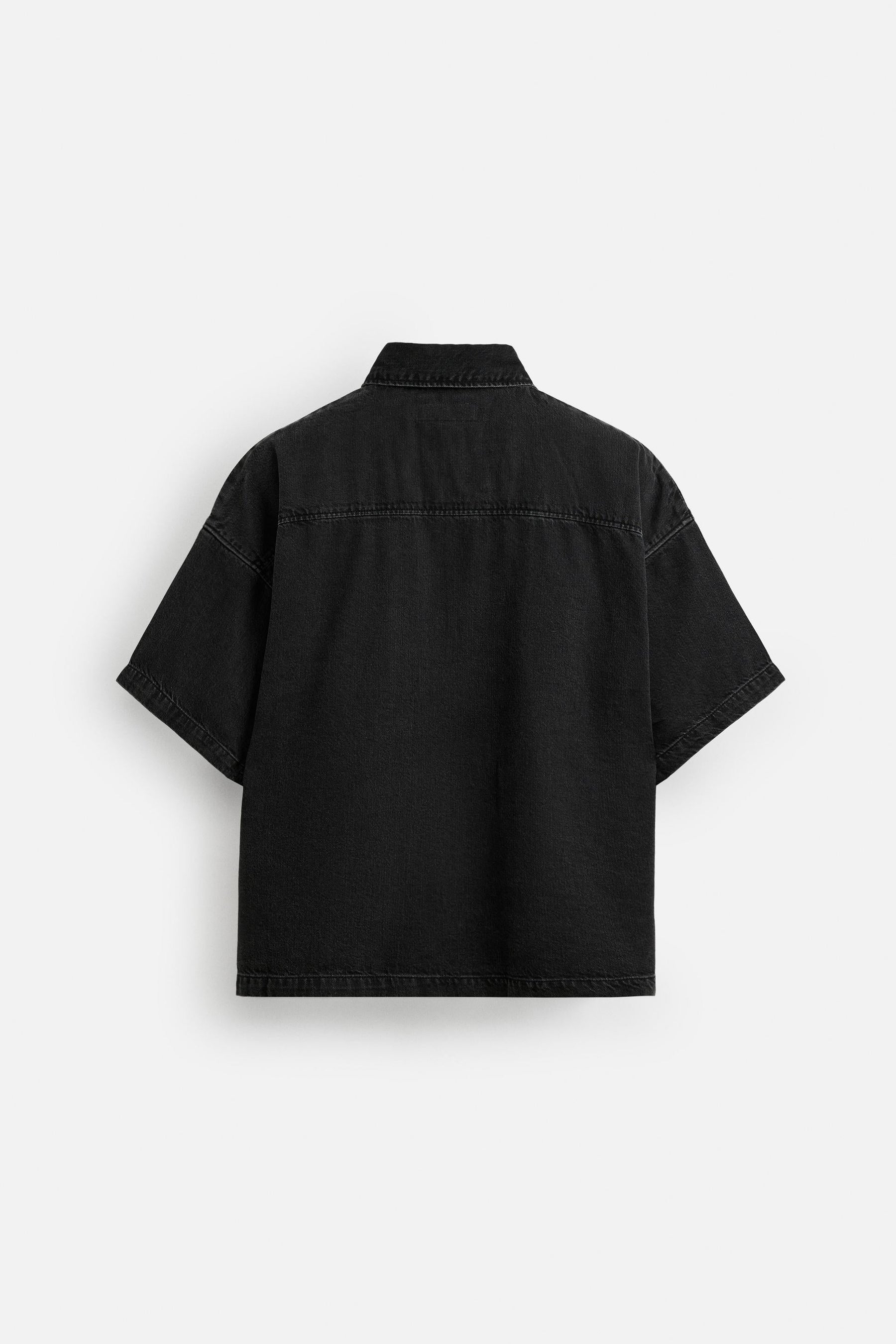 ZIP-UP DENIM POLO SHIRT - Image 7