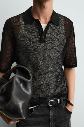 OPENWORK KNIT POLO SHIRT - Image 7