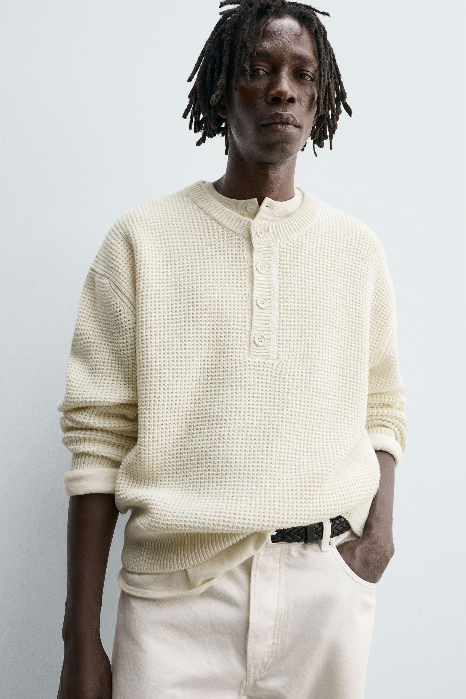 RELAXED FIT HENLEY JUMPER - Image 5