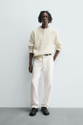 RELAXED FIT HENLEY JUMPER - Image 1