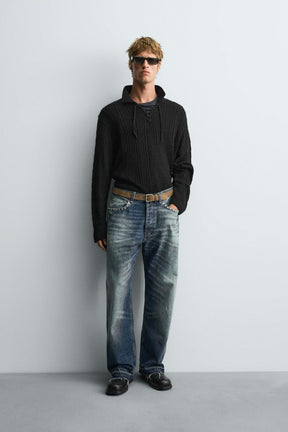 Polo-Shirt aus Cordstrick