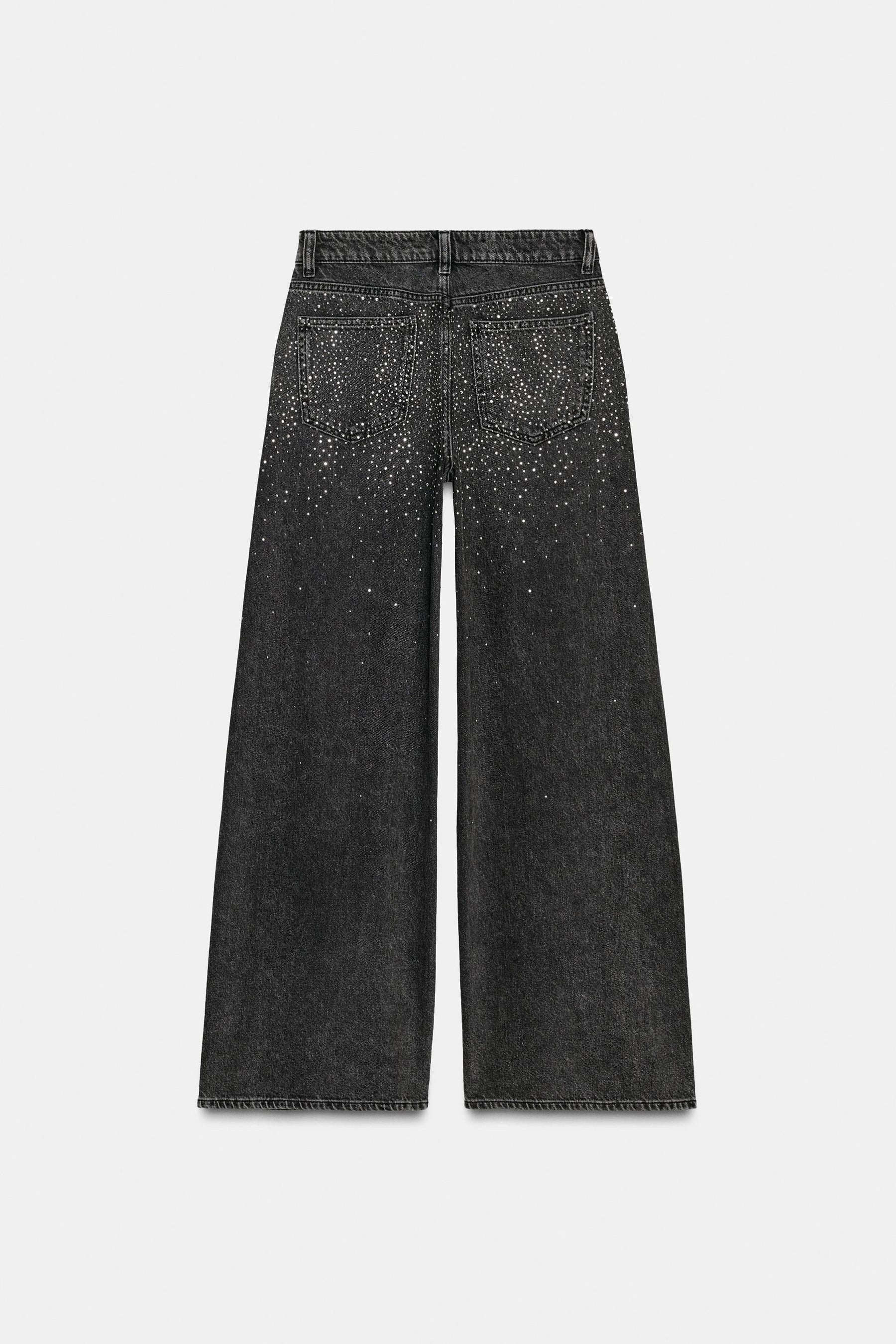 Wide-leg jeans with beads
