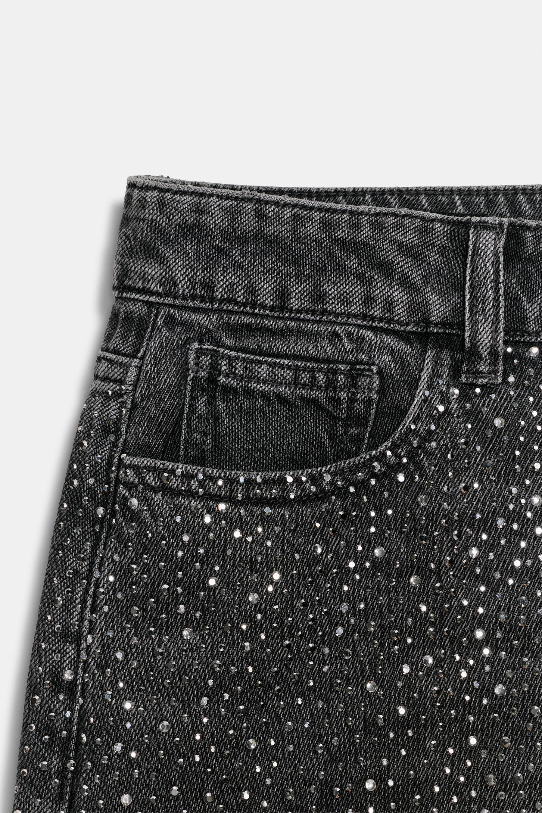Wide-leg jeans with beads