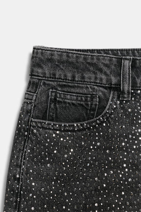 Wide-leg jeans with beads