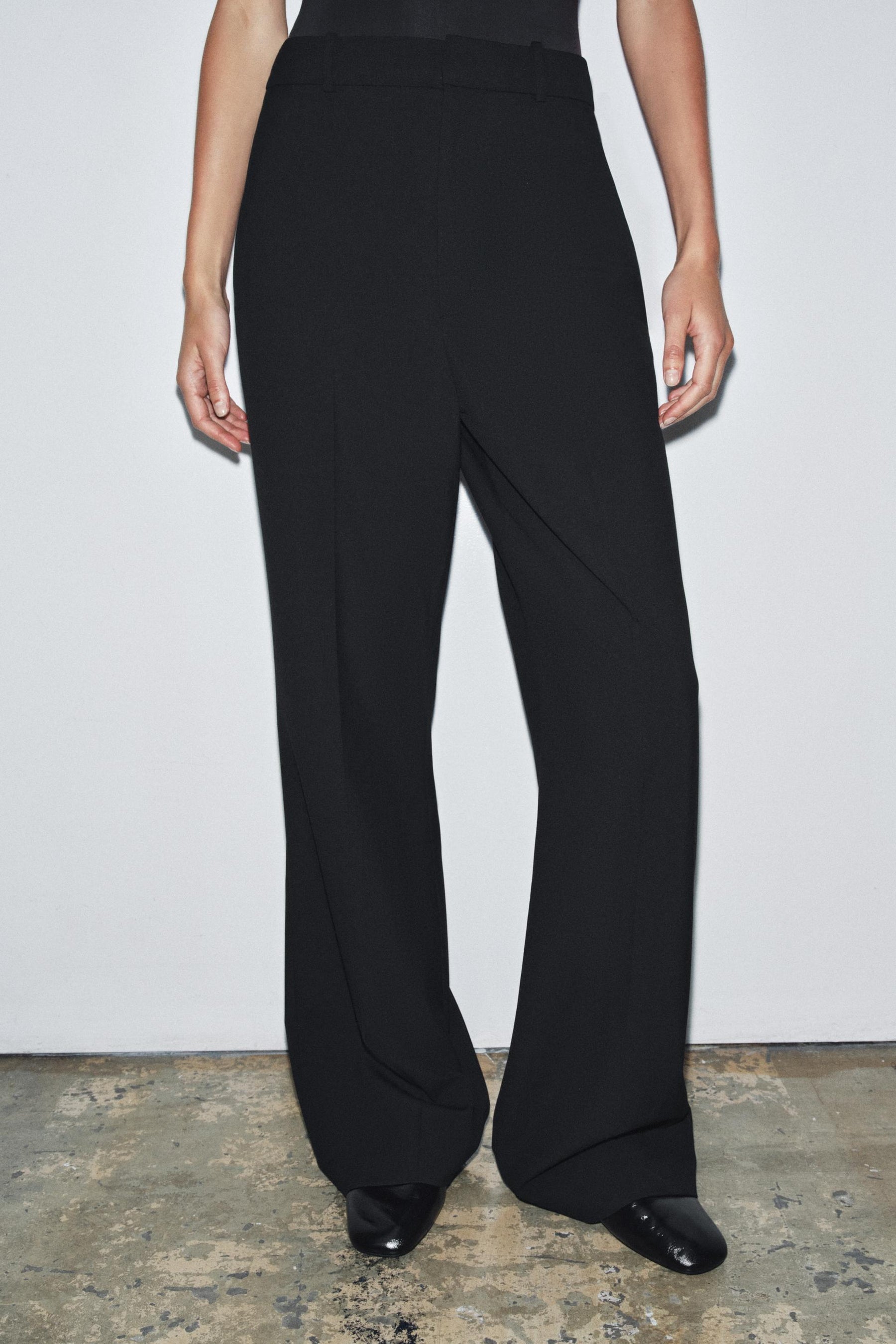 High-Waist Straight Trousers