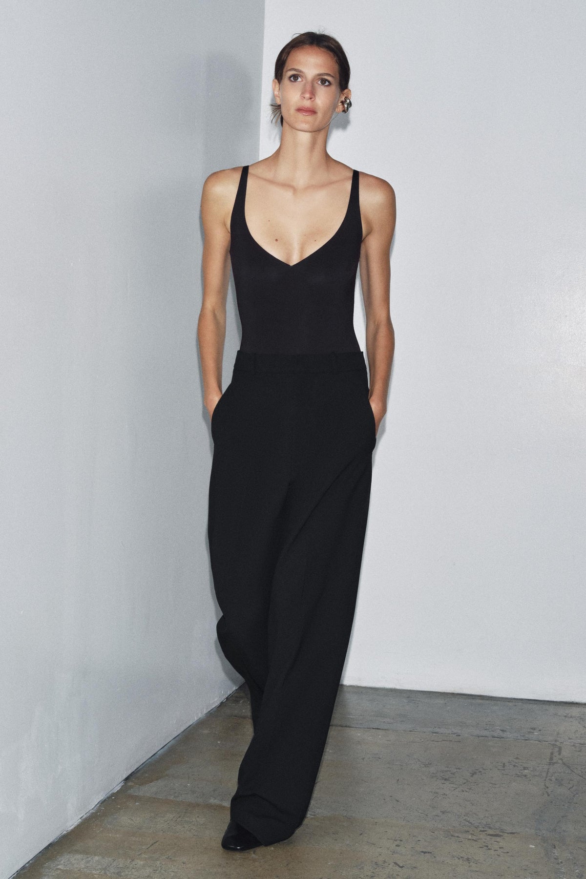 High-Waist Straight Trousers