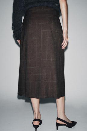 Pleated Check Skirt