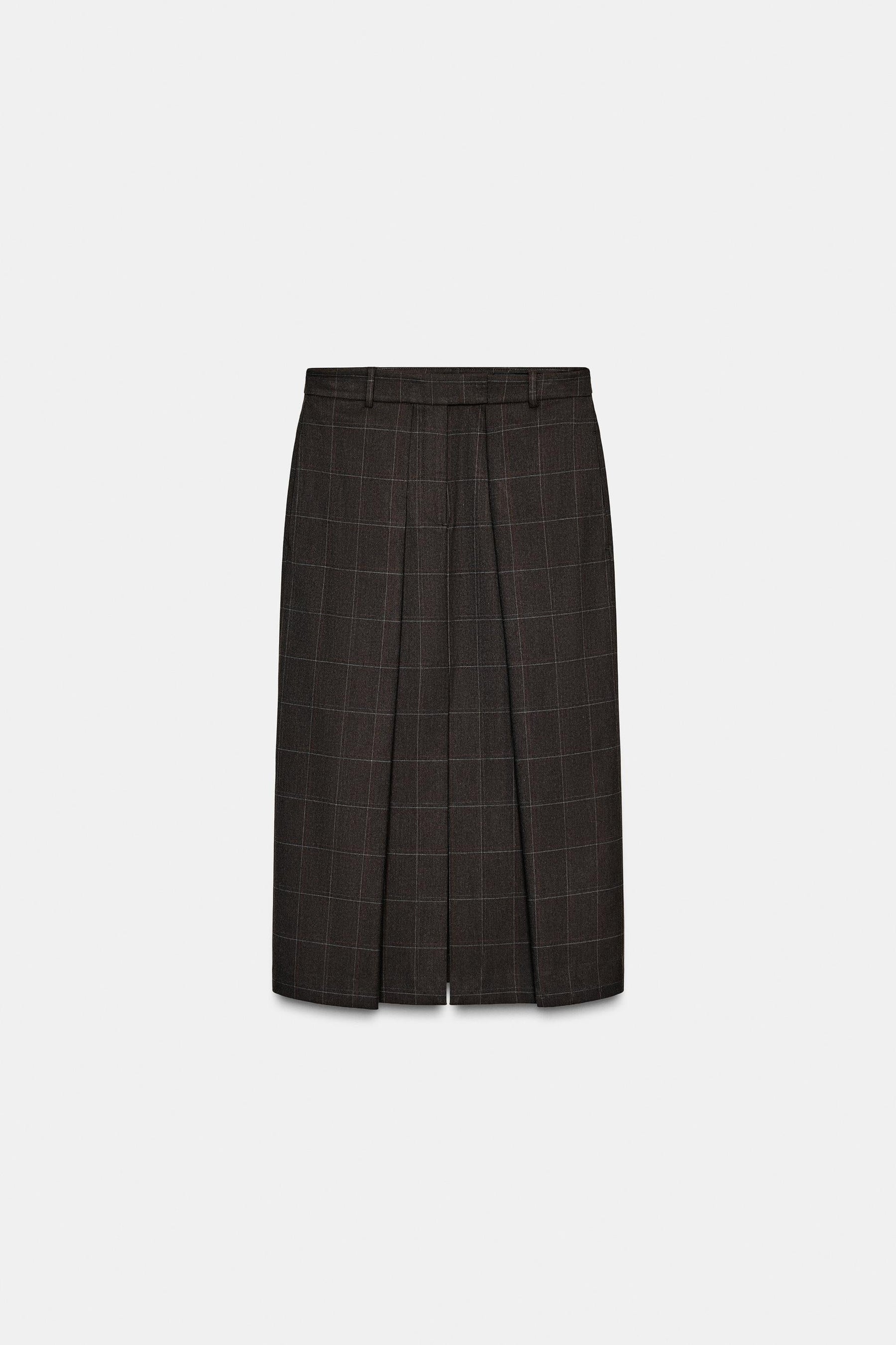 Pleated Check Skirt