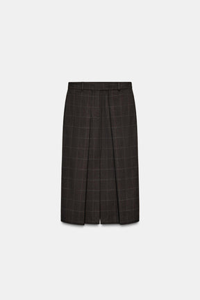 Pleated Check Skirt