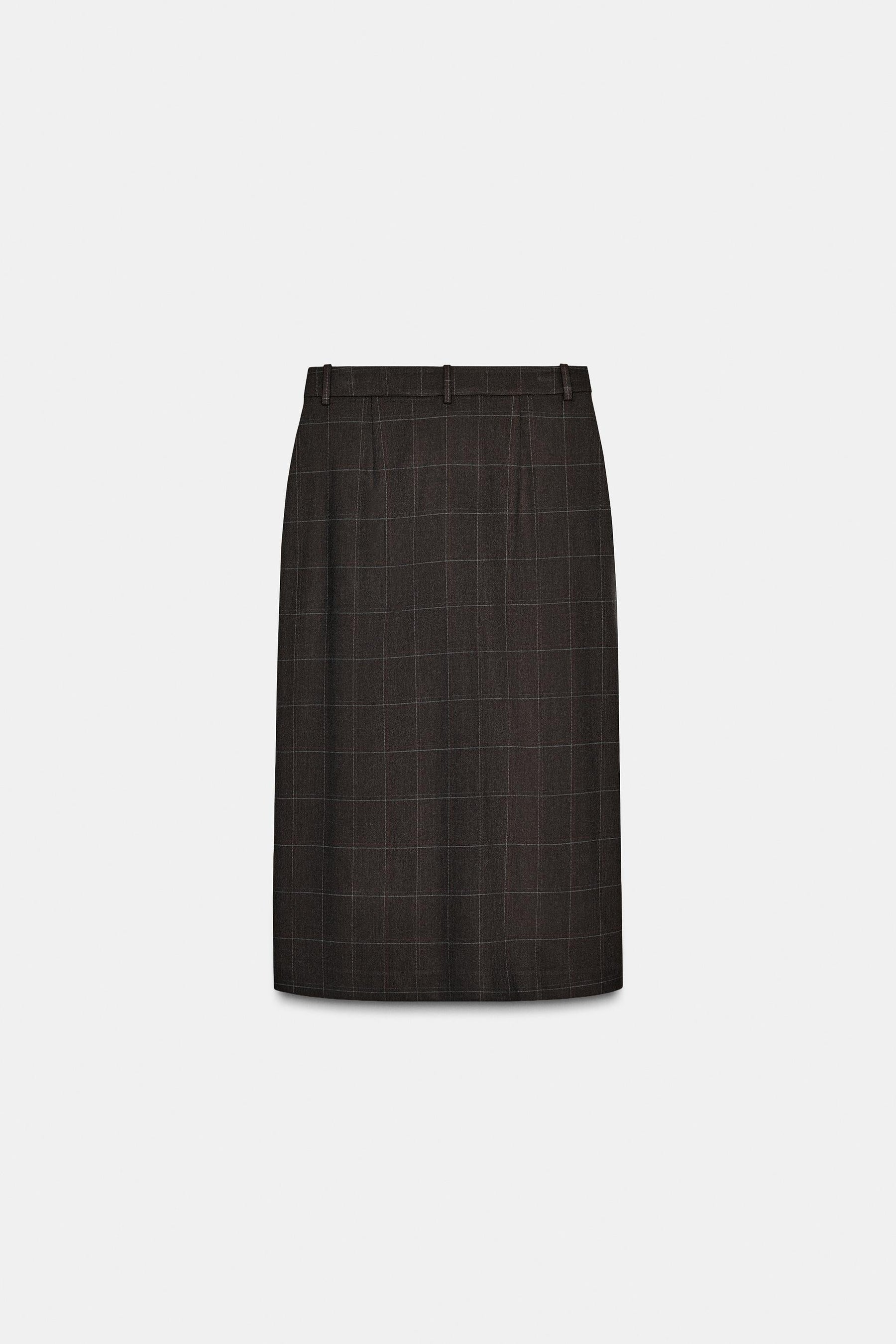 Pleated Check Skirt