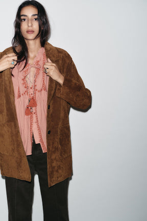 Embroidered Contrast Blouse